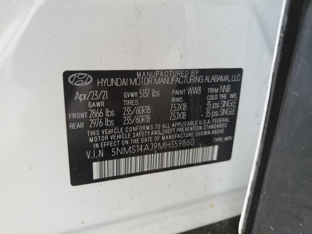2021 HYUNDAI SANTA FE SE 5NMS14AJ9MH359860