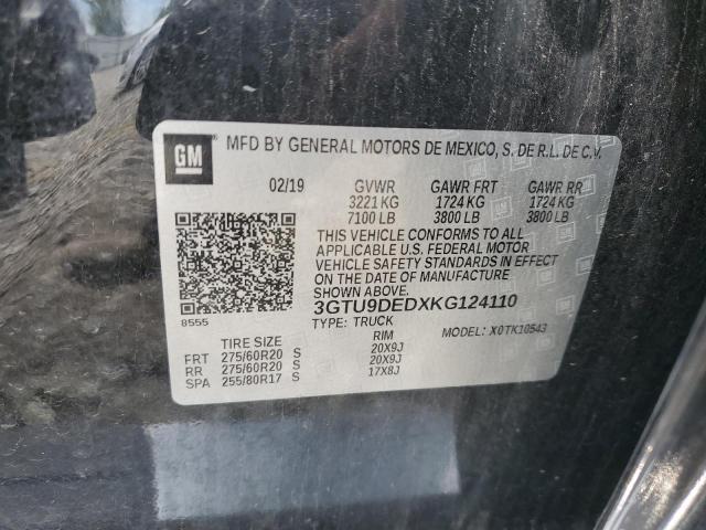 2019 GMC SIERRA K15 3GTU9DEDXKG124110