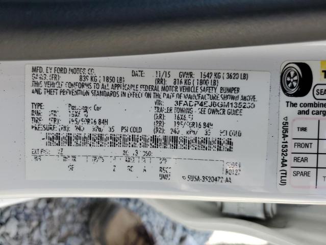 2016 FORD FIESTA SE 3FADP4EJ6GM135230