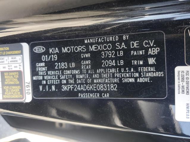 2019 KIA FORTE FE 3KPF24AD6KE083182