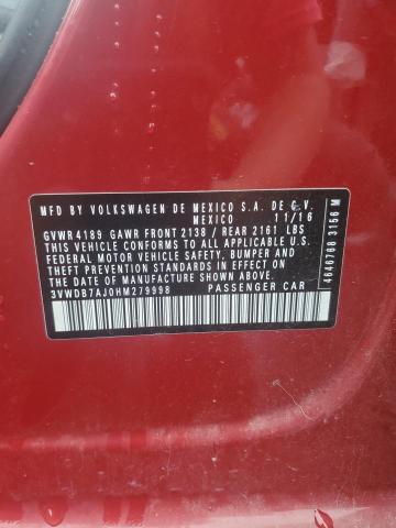 2017 VOLKSWAGEN JETTA SE 3VWDB7AJ0HM279998
