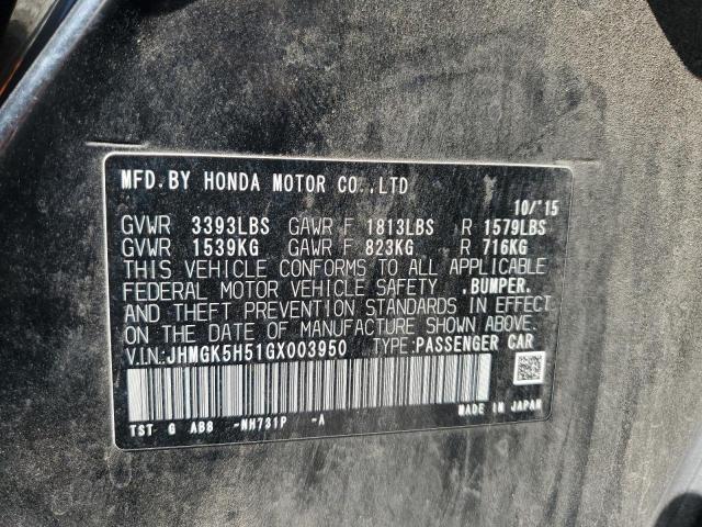 2016 HONDA FIT JHMGK5H51GX003950