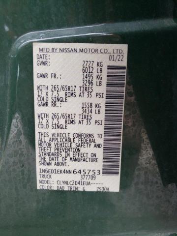 2022 NISSAN FRONTIER S - 1N6ED1EK4NN645753
