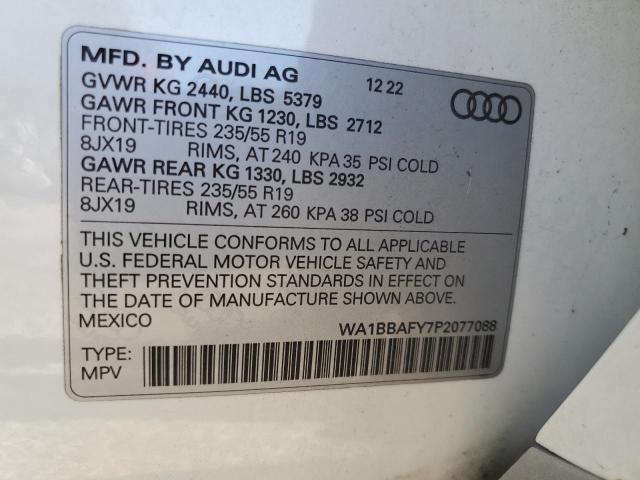 2023 AUDI Q5 PREMIUM WA1BBAFY7P2077088