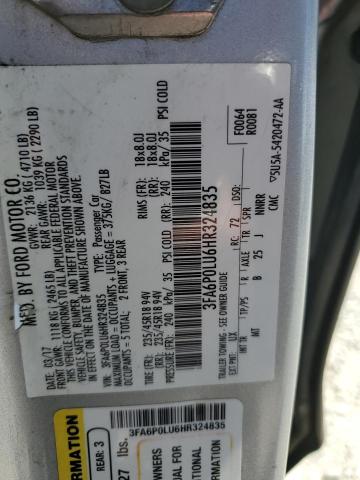 2017 FORD FUSION SE 3FA6P0LU6HR324835