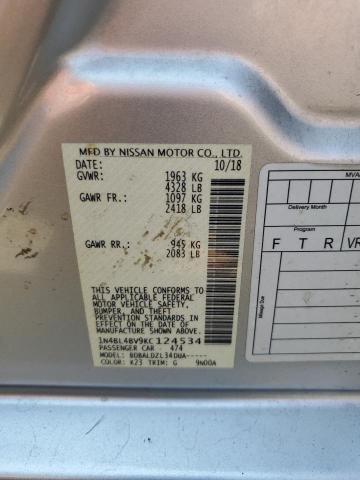 2019 NISSAN ALTIMA S 1N4BL4BV9KC124534