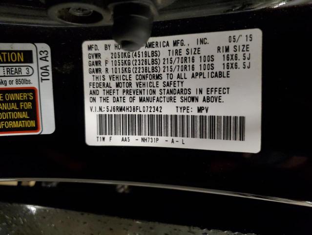 2015 HONDA CR-V LX 5J6RM4H38FL072342