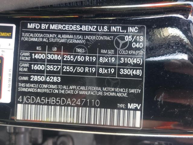 2013 MERCEDES-BENZ ML 350 4MA - 4JGDA5HB5DA247110