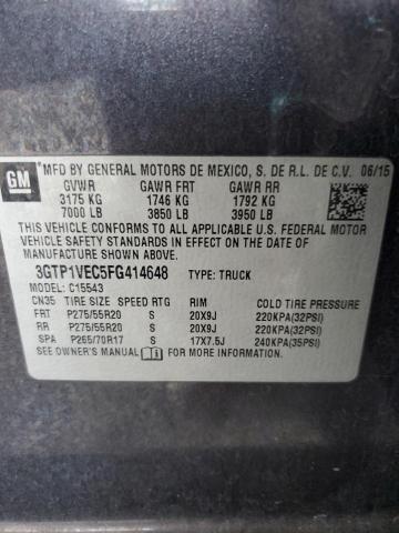 2015 GMC SIERRA C1500 SLT 3GTP1VEC5FG414648