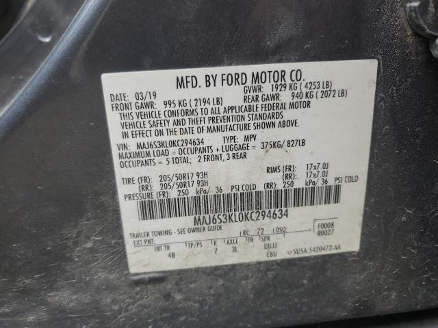 2019 FORD ECOSPORT T - MAJ6S3KL0KC294634