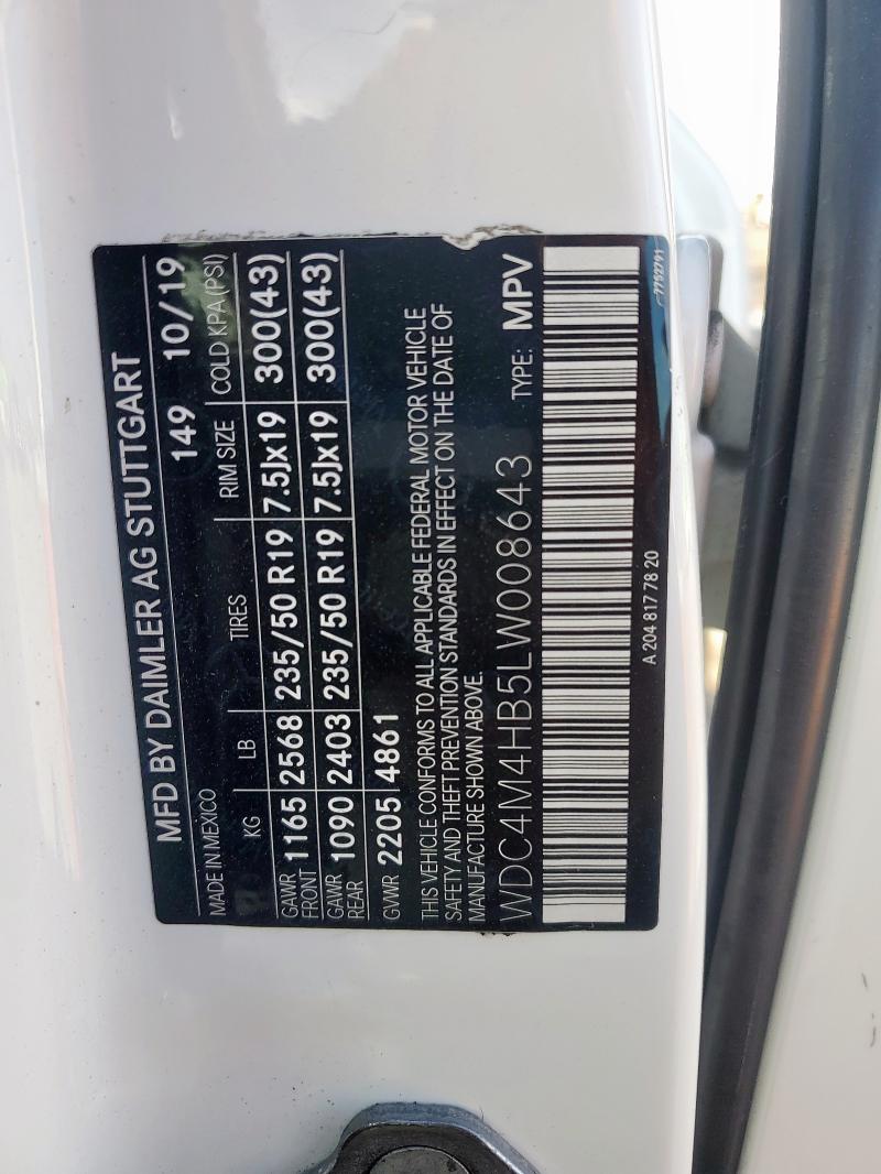 2020 MERCEDES-BENZ GLB 250 4M WDC4M4HB5LW008643