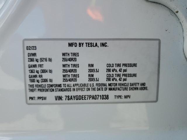 2023 TESLA MODEL Y 7SAYGDEE7PA071038