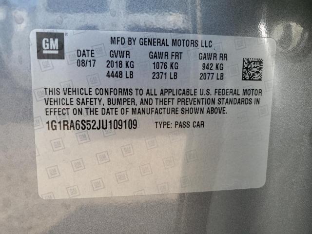 2018 CHEVROLET VOLT LT 1G1RA6S52JU109109