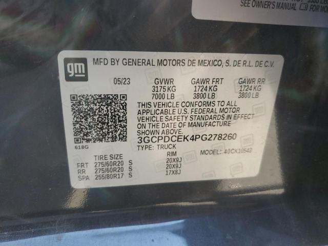 2023 CHEVROLET SILVERADO K1500 TRAIL BOSS CUSTOM 3GCPDCEK4PG278260