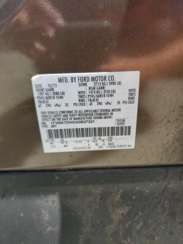2016 FORD EXPLORER X 1FM5K7DH5GGB27221