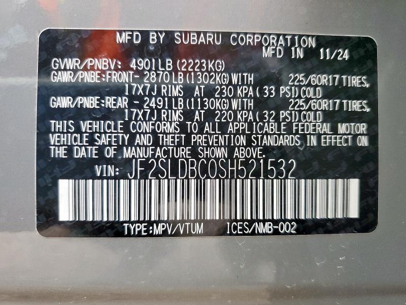 2025 SUBARU FORESTER P JF2SLDBC0SH521532