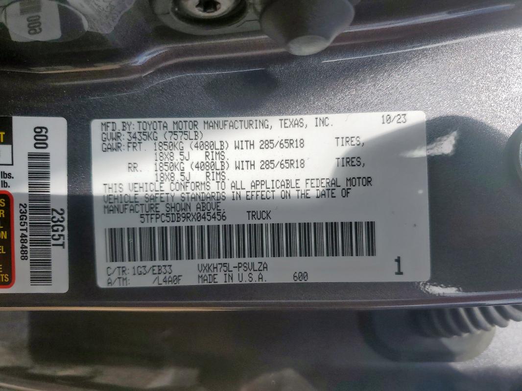 2024 TOYOTA TUNDRA CRE 5TFPC5DB9RX045456