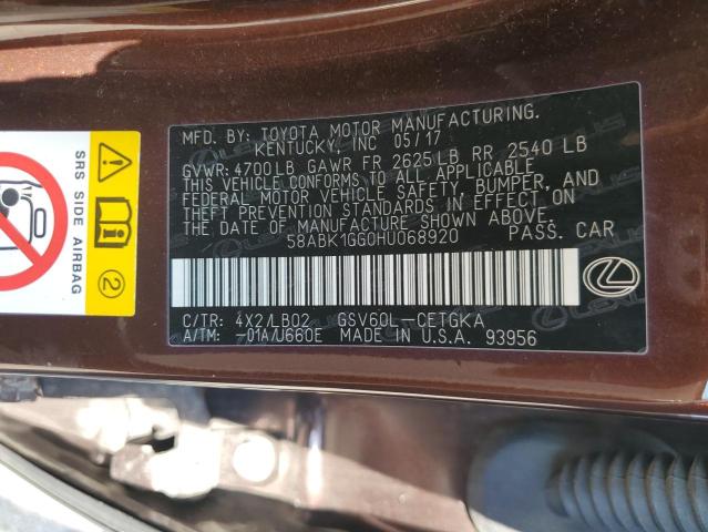 2017 LEXUS ES 350 - 58ABK1GG0HU068920