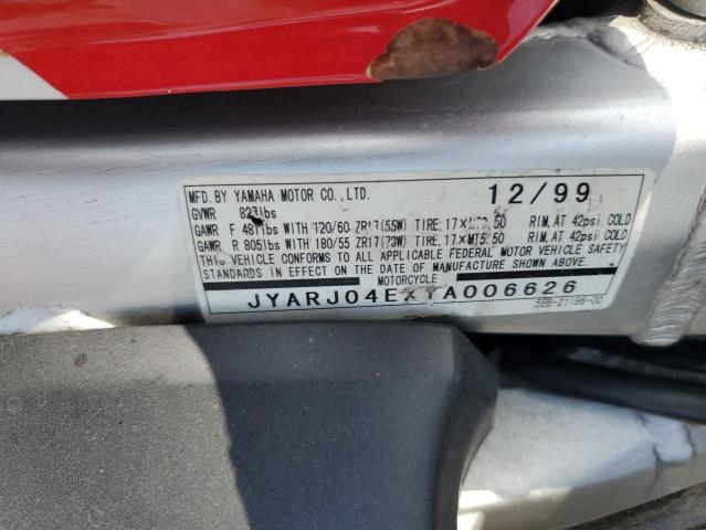 2000 YAMAHA YZFR6 L JYARJ04EXYA006626