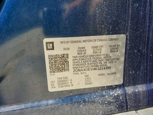 2019 CHEVROLET EQUINOX LT 2GNAXUEV4K6214390