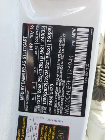 2017 MERCEDES-BENZ GLC 43 4MA WDC0G6EB7HF176944