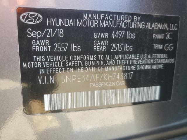 2019 HYUNDAI SONATA LIM 5NPE34AF7KH743817