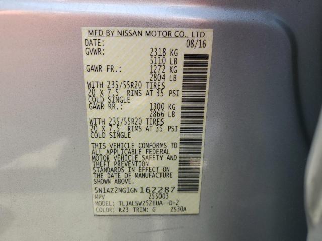 2016 NISSAN MURANO S - 5N1AZ2MG1GN162287