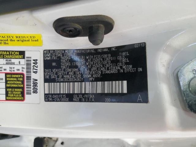 2013 TOYOTA SIENNA SPO #3298225020