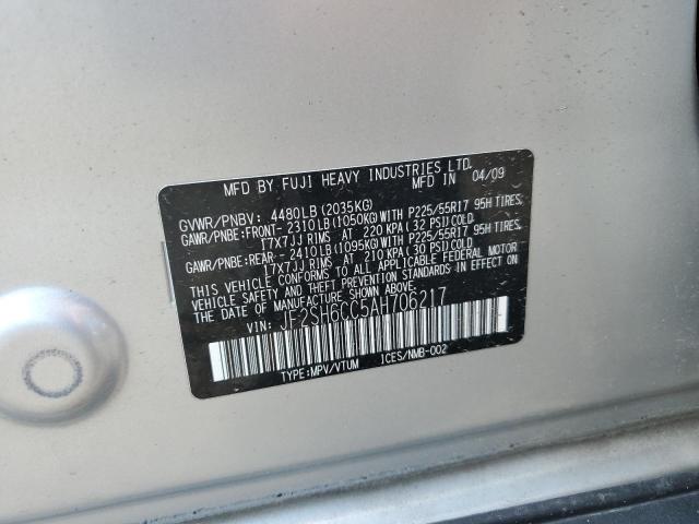 2010 SUBARU FORESTER 2 - JF2SH6CC5AH706217