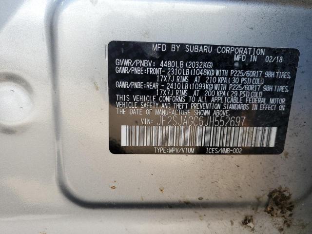 2018 SUBARU FORESTER 2 - JF2SJAGC6JH552697