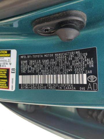 2010 TOYOTA COROLLA BA - 2T1BU4EE1AC281287