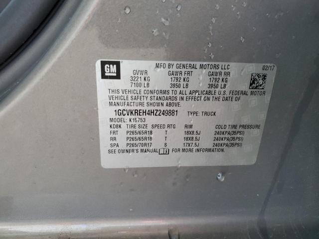2017 CHEVROLET SILVERADO 1GCVKREH4HZ249881
