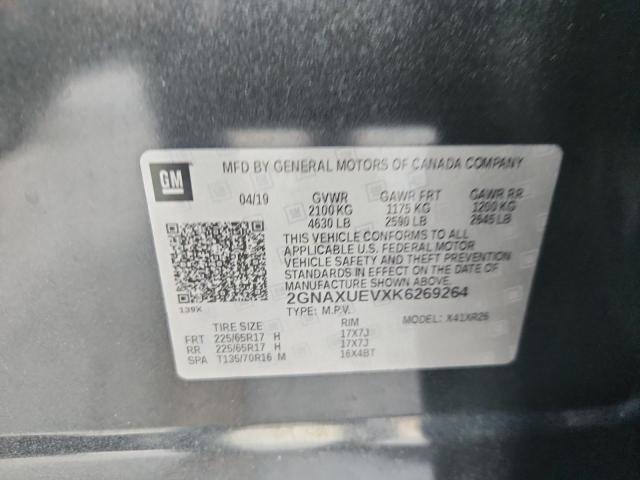 2019 CHEVROLET EQUINOX LT 2GNAXUEVXK6269264