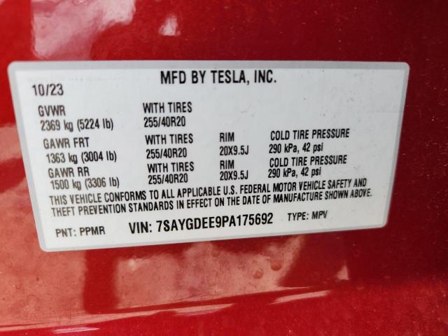 2023 TESLA MODEL Y 7SAYGDEE9PA175692