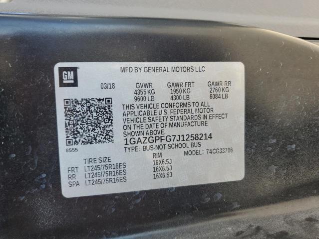 2018 CHEVROLET EXPRESS G3 1GAZGPFG7J1258214