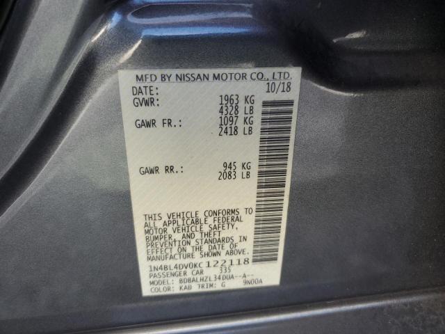 2019 NISSAN ALTIMA SV - 1N4BL4DV0KC122118