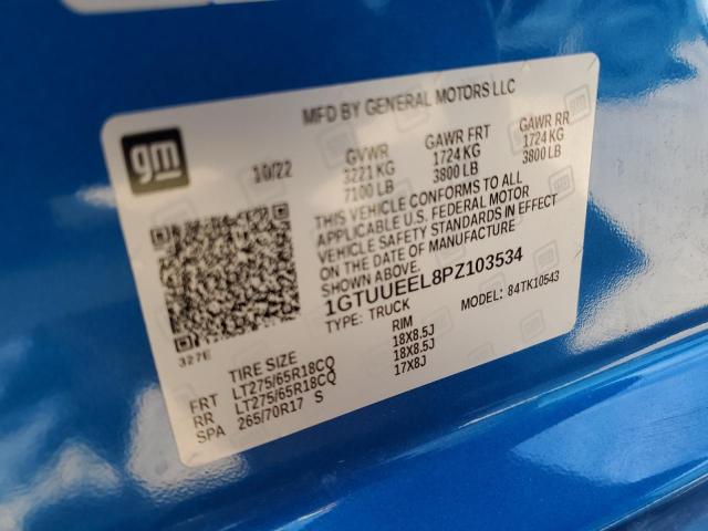 2023 GMC SIERRA K15 1GTUUEEL8PZ103534
