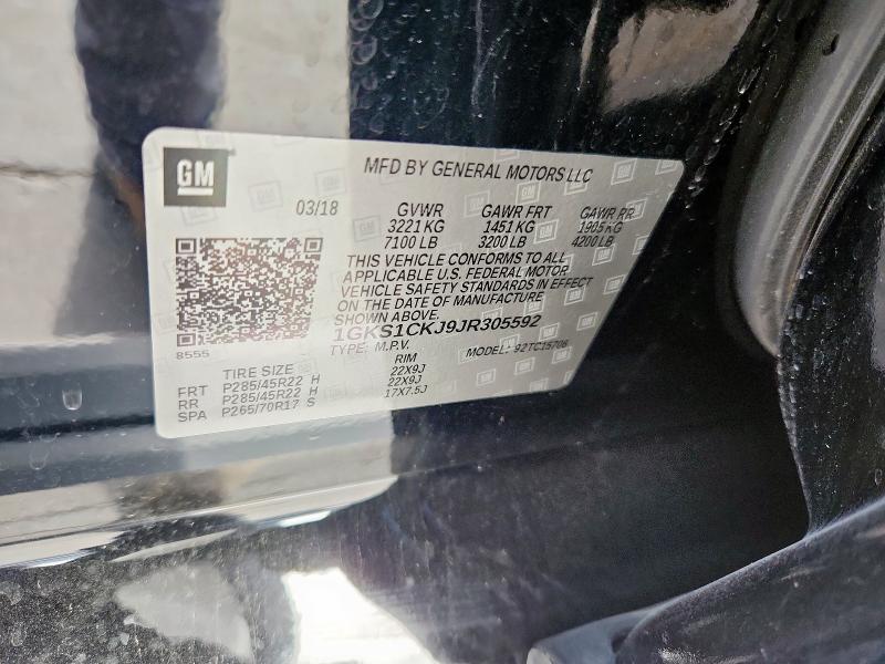 2018 GMC YUKON DENA 1GKS1CKJ9JR305592