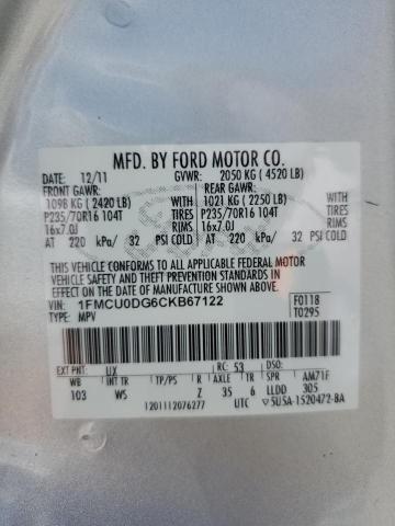 2012 FORD ESCAPE XLT - 1FMCU0DG6CKB67122