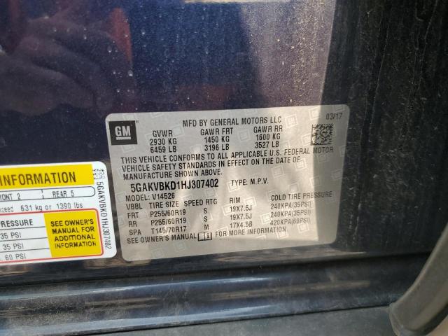 2017 BUICK ENCLAVE 5GAKVBKD1HJ307402
