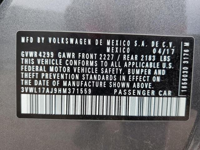 2017 VOLKSWAGEN JETTA SEL 3VWL17AJ9HM371559