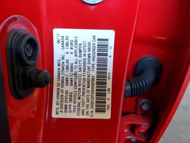 2017 HONDA CIVIC LX 2HGFC2F55HH567863