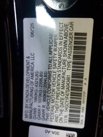 2025 HONDA ACCORD SE 1HGCY1F47SA043481
