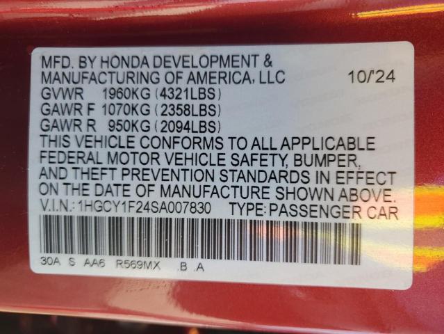 2025 HONDA ACCORD LX 1HGCY1F24SA007830
