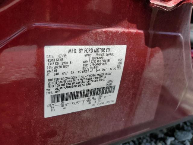 2019 LINCOLN NAUTILUS S 2LMPJ6K90KBL57156
