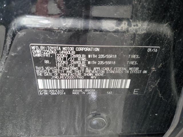 2016 TOYOTA RAV4 HV LI JTMDJREV2GD017960