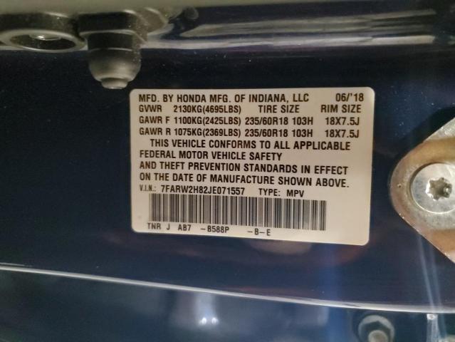 2018 HONDA CR-V EXL 7FARW2H82JE071557