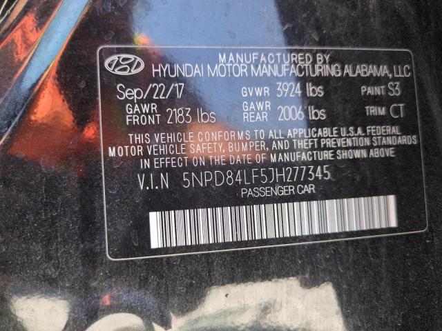 2018 HYUNDAI ELANTRA SE 5NPD84LF5JH277345