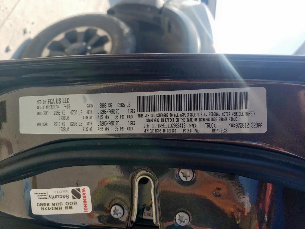 2018 RAM 2500 POWER 3C6TR5EJ1JG302418