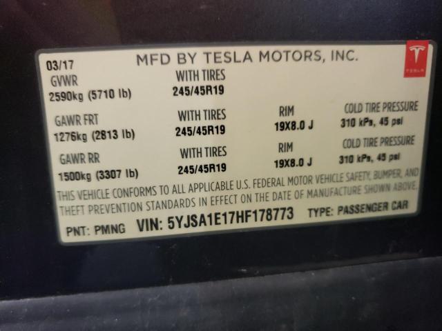 2017 TESLA MODEL S 5YJSA1E17HF178773
